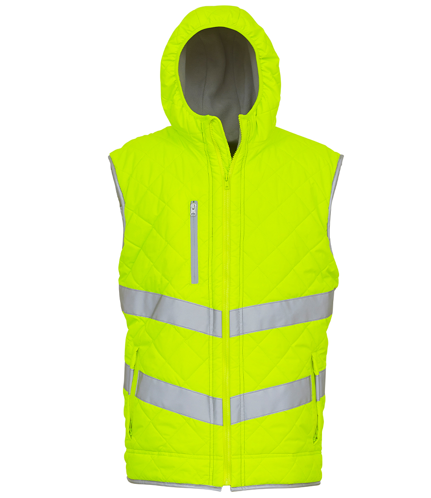 Yoko Hi-Vis Kensington Hooded Gilet | Worxwear